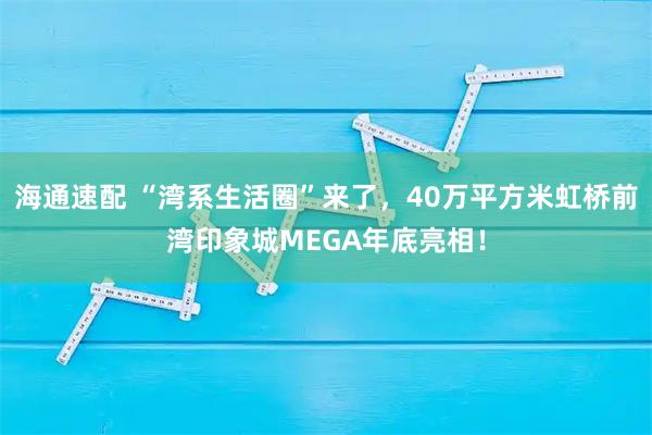海通速配 “湾系生活圈”来了，40万平方米虹桥前湾印象城MEGA年底亮相！